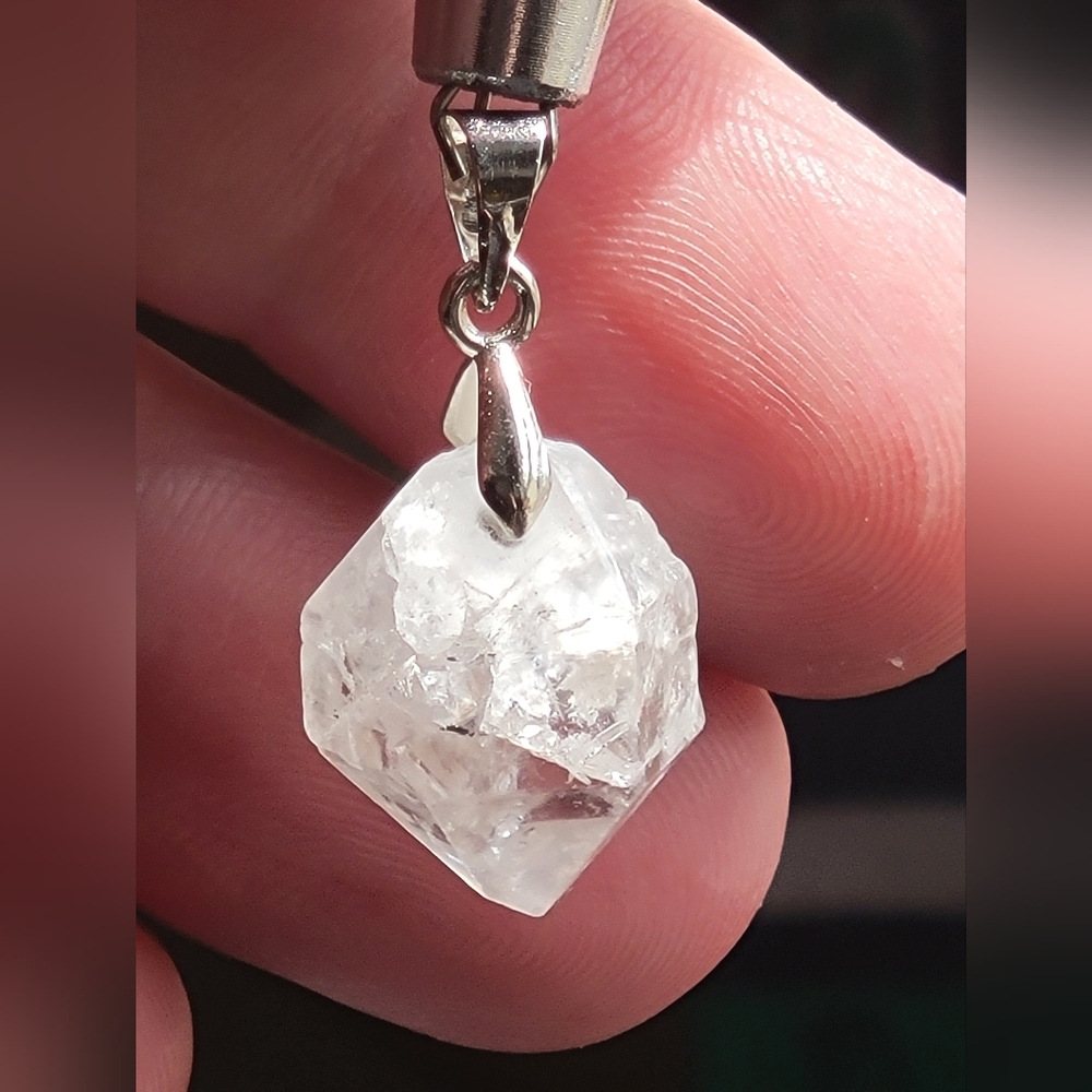 2.95g Herkimer Diamond Crystal Pendant Solid Sterling Silver 925 Bail Connector